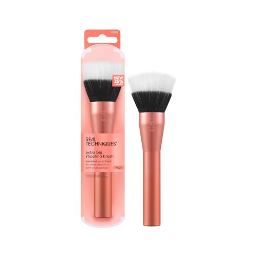 Real Techniques Extra Big Stippling Brush RT 260, veganer Make-up-Pinsel für präzises Wangen-Make-up