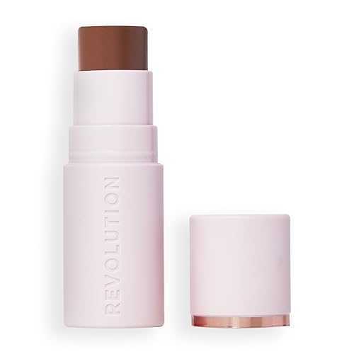 Revolution Beauty London Skin Silk Bronzer Stick - Aufbauende Farbe für Wangen, Augen und Lippen - Creme-zu-Puder-Formel - Vegan & Cruelty-Free - Tan Carmel - 4,5 g