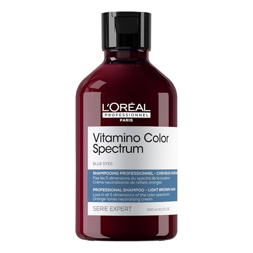 L'Oréal Professionnel Vitamino Color Spectrum Blue Dyes Neutralizing Shampoo, 300 ml, für Farbbrillanz und Glass Hair Effekt bei coloriertem Haar, Neutralisiert Orangetöne, Serie Expert