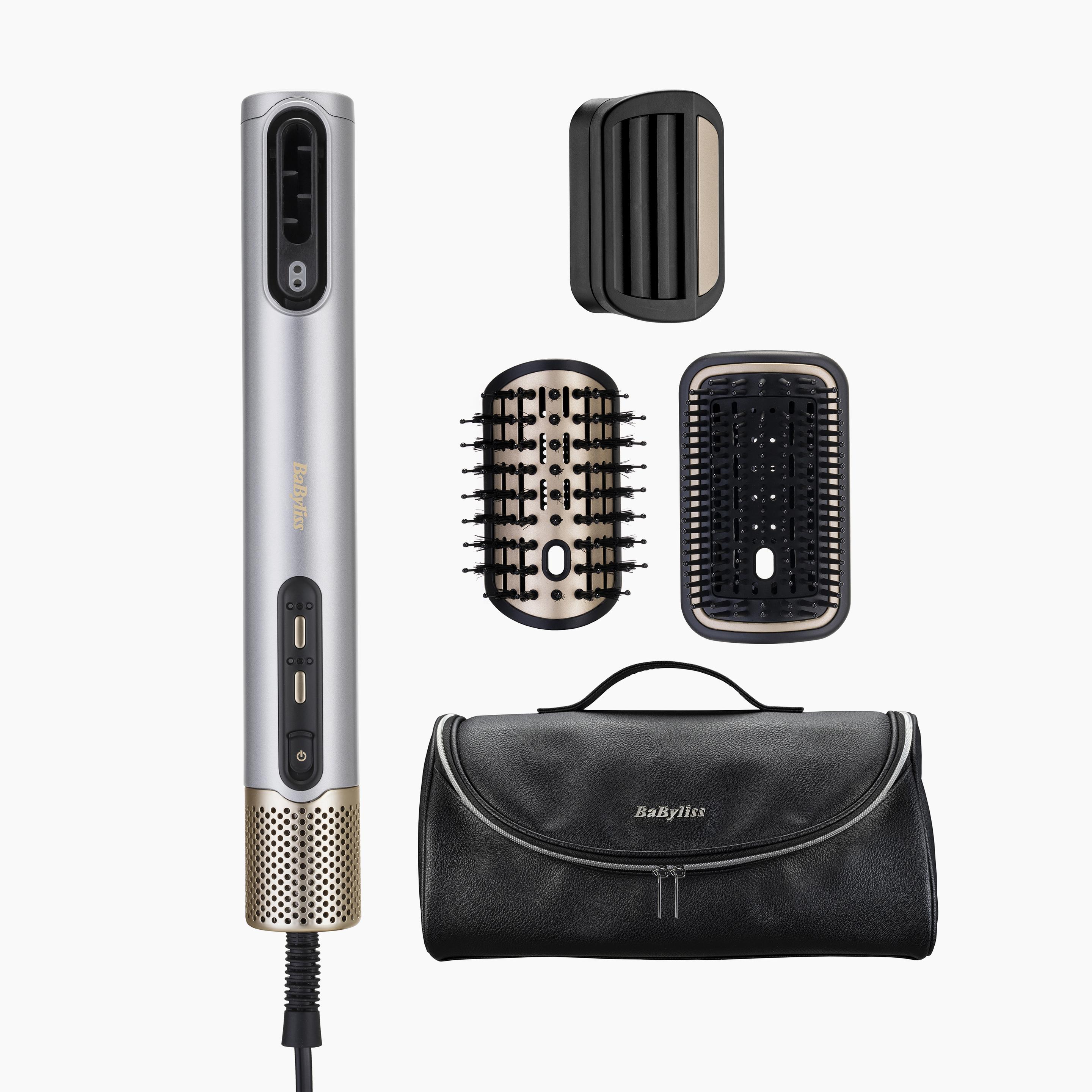 BaByliss Air Wand AS6555E, Föhn mit 1600 W, integrierten keramischen Platten, ovalem Bürstenkopf und Ionenfunktion für glattes, voluminöses Haar