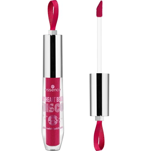 essence cosmetics MY HEART BEATS DISCO glitter switch liquid lipstick, Nr. 01, Pink, hochpigmentiert, glitzernd, vegan, ohne Parabene, 1er Pack (2.76ml)