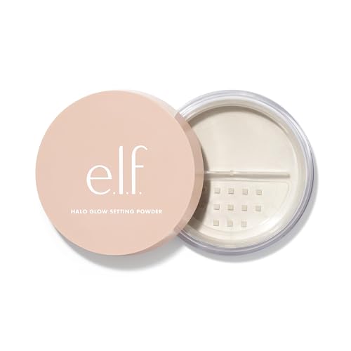 e.l.f. Halo Glow Setting Powder, Seidig, Halbmattes Finish, Minimiert Poren und Feine Linien, Vegan & Tierversuchsfrei, Light, 6,8 g
