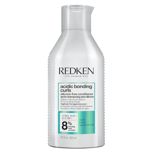 REDKEN Pflegende Spülung zur Regeneration der Struktur von behandelten, geschädigten Locken, Mit Zitronensäure und Glycin, Silikonfrei, Vegan, Acidic Bonding Curls Conditioner, 1 x 300 ml