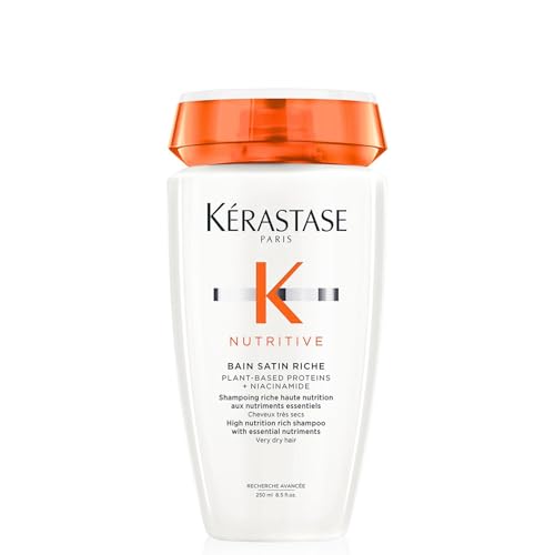 Kérastase Nutritive, Bain Satin Riche High Nutrition Rich Shampoo, 250 ml, Feuchtigkeitsspendendes und revitalisierendes Haarbad, Ohne Parabene, für sehr trockenes Haar