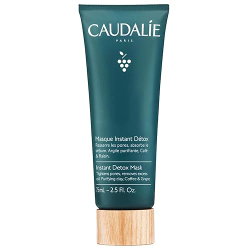 CAUDALIE Instant Detox Maske 75 ml, Gesichtsmaske zur Reinigung und Verfeinerung der Poren