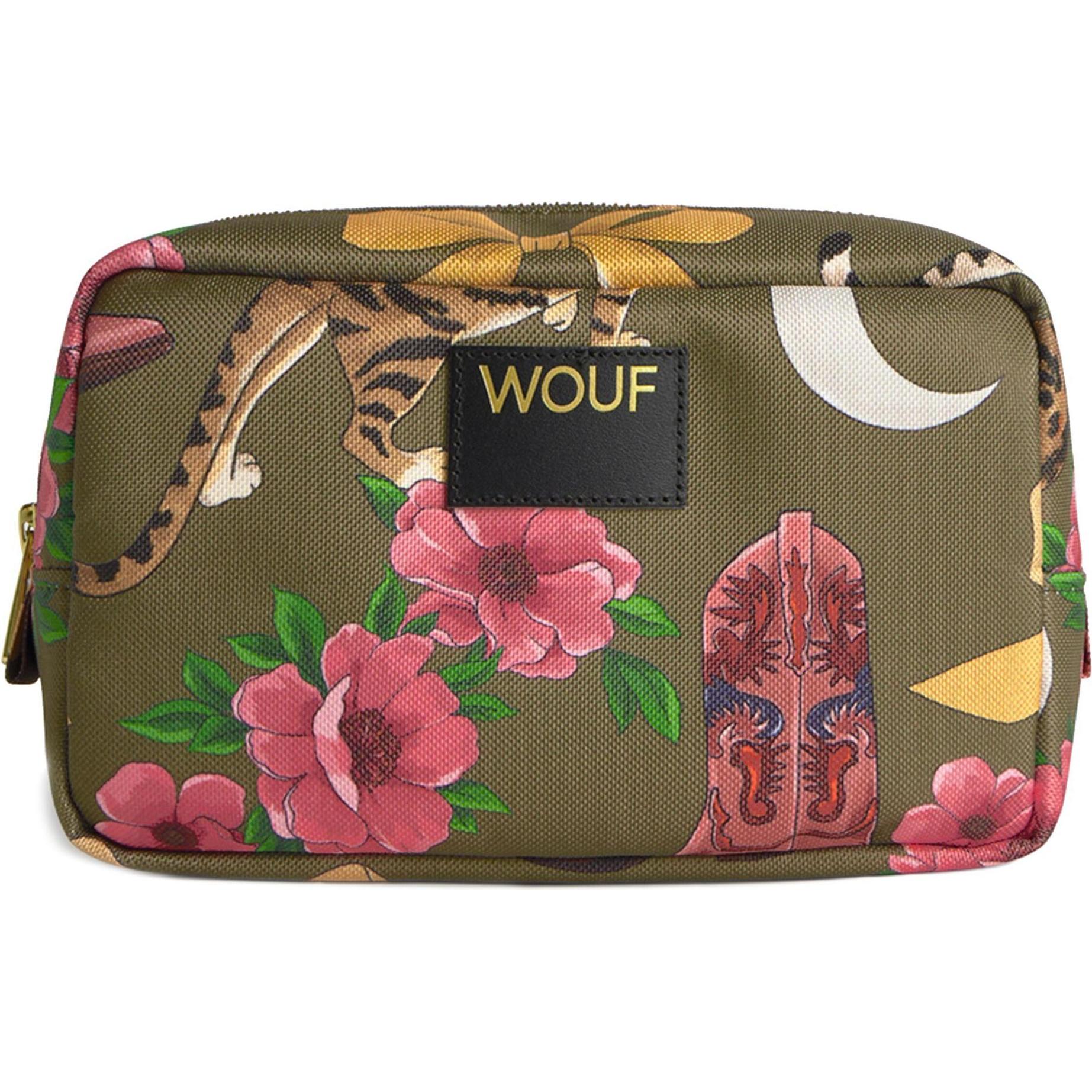 Wouf Rodeo Necessaire, umweltfreundliche Kosmetiktasche aus recyceltem Kunststoff, grün, 13 cm x 9,5 cm x 20 cm