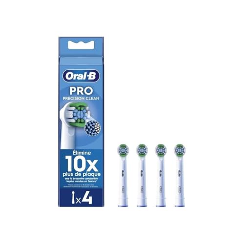 Oral-B Pro Precision Clean Aufsteckbürsten, 4 Stück, für optimale Zahnreinigung mit X-förmigen Filamenten und Indikatorwechsel