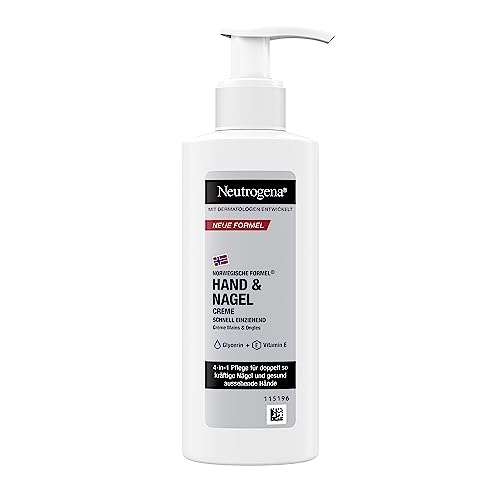 Neutrogena Hand & Nagel Creme (150ml), schnell einziehende Handcreme mit 4-in-1 Feuchtigkeitspflege, Feuchtigkeitscreme mit Glycerin + Vitamin E