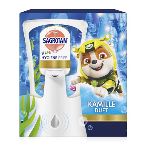 Sagrotan No-Touch Kids Hygiene Seife Starter-Set - Automatischer Seifenspender Kamille, 250 ml Handseife