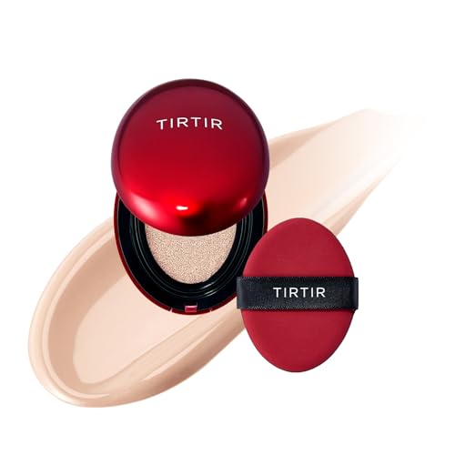 TIRTIR Mask Fit Red Cushion Mini, langanhaltendes Foundation Make-up im Schwämmchen, Farbton 17C Porcelain, 4,5 g