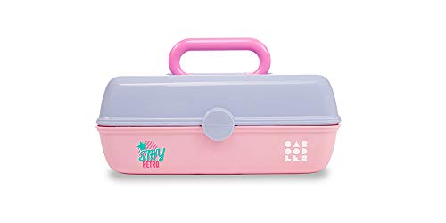 Caboodles Stay Retro – Pretty In Petite Make-up-Organizer | Kompakter Kosmetikkoffer | Periwinkle Blue Over Pink