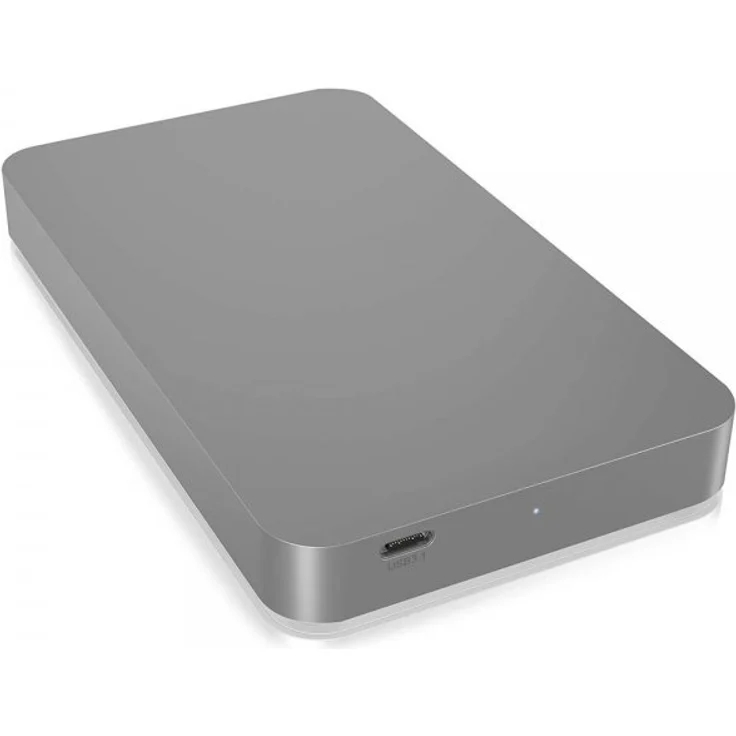 ICY BOX Externes 2,5 Zoll Gehäuse für Festplatten und SSD, USB-C 3.1 (Gen2, 10 Gbit-s), vollständig aus Aluminium, Silber