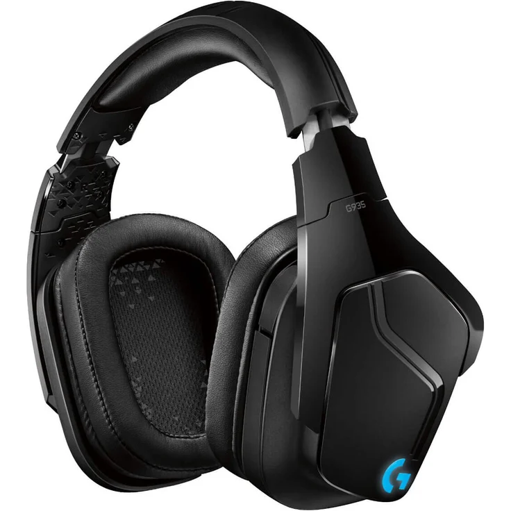 Logitech G935 Wireless RGB Gaming-Headset, 7.1 Surround Sound, DTS Headphone:X 2.0, 50 mm Treiber, 2.4 GHz Kabellos, Flip-Stummschaltung, PC-Mac-Xbox One-PS4-Nintendo Switch - schwarz – Bild 2