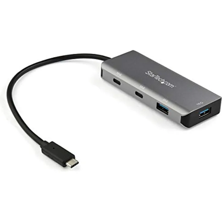 StarTech.com HB31C2A2CB 4-Port-USB-C-Hub (10 Gbit-s, mit 2 x USB-A- und 2 x USB-C, mit 25cm Host-Verlängerungskabel)