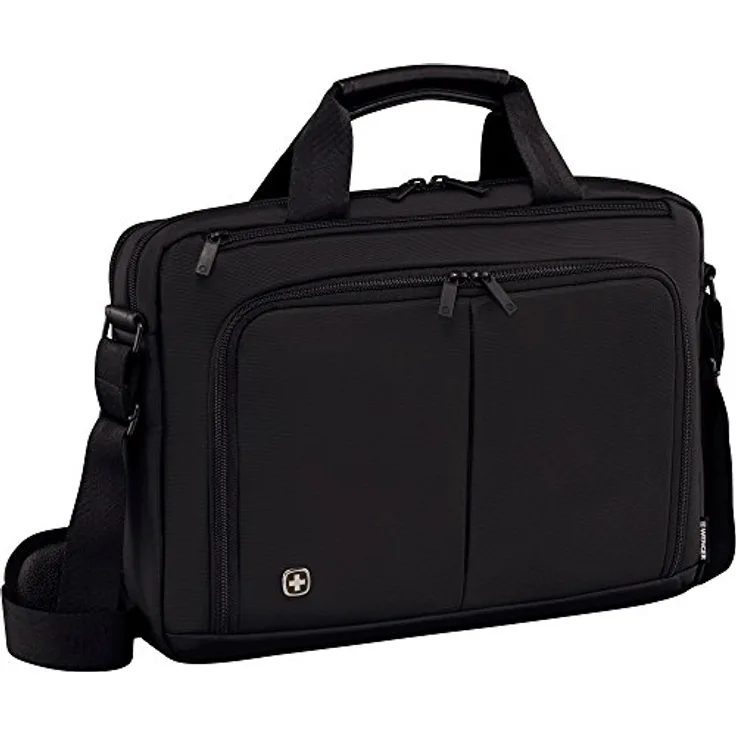 Wenger 601066 Source 16'' Laptop Aktentasche, gepolsterte Laptopfach mit iPad-Tablet - eReader Tasche in schwarz {8 Liter}