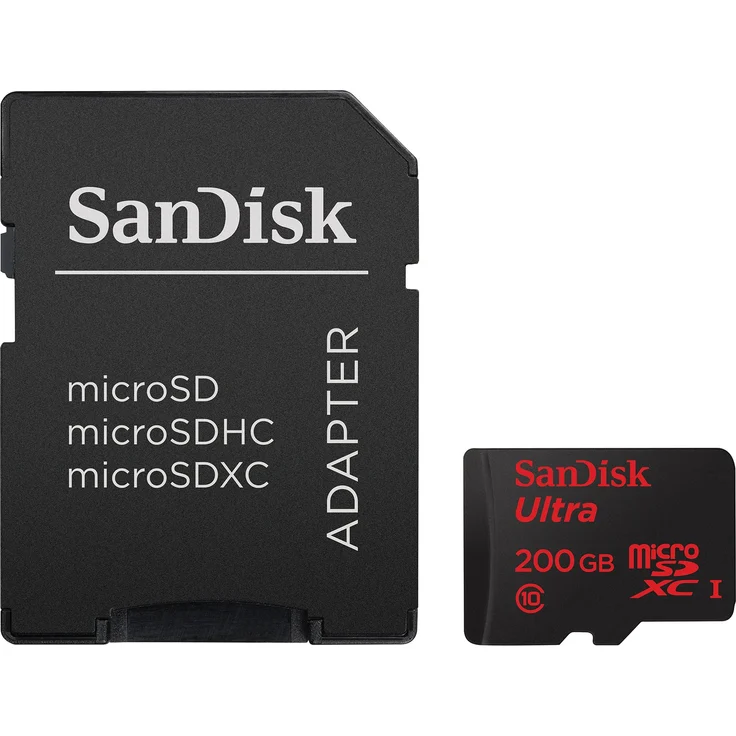 SanDisk Ultra 200GB microSDXC bis zu 90MB/Sek, Class 10 Speicherkarte – Bild 1