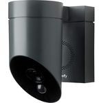 Somfy 2401563 - Überwachungskamera, Full HD-Kamera mit Nachsicht, Integriete Sirene mit 110 dB, Bewegungserkennung, grau