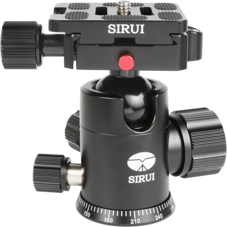 SIRUI G-10X Stativkugelkopf (Alu, Höhe: 88mm, Gewicht: 0.3kg, Belastbarkeit: 18kg) schwarz mit Wechselplatte TY-50X