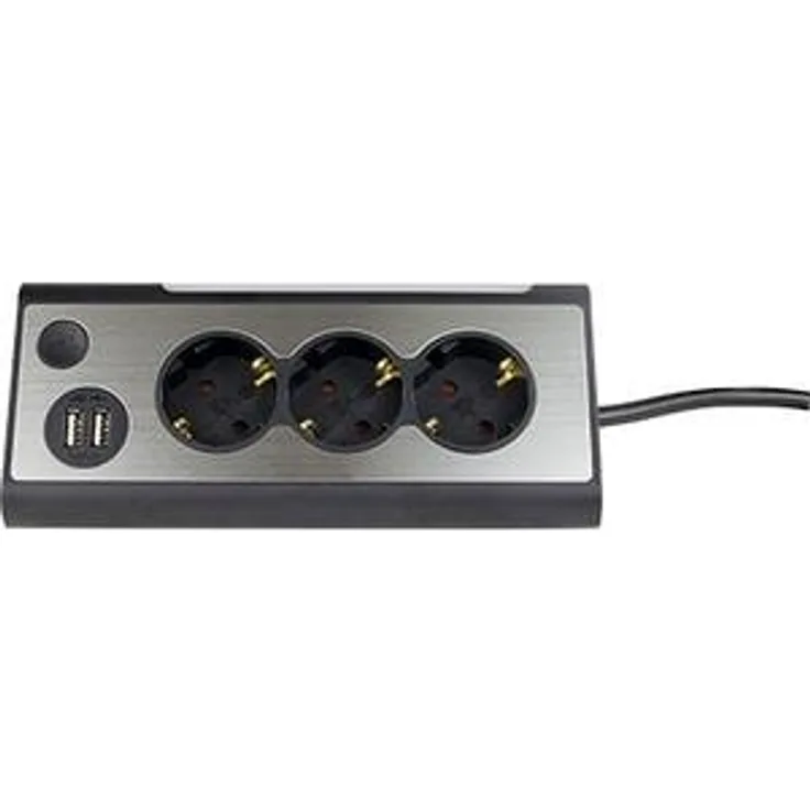 REV LIGHT SOCKET 3-fach Steckdosenleiste + 2x USB
