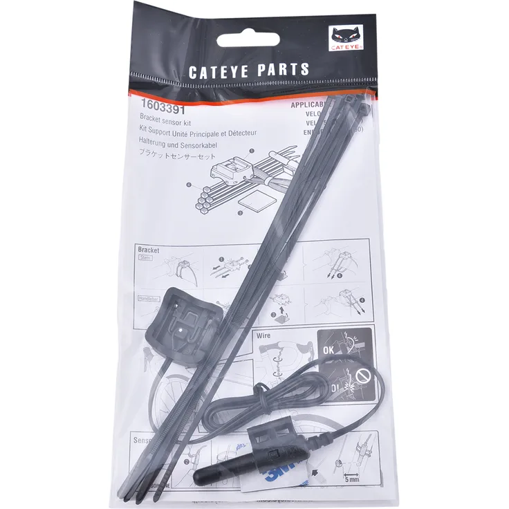 Cateye velo-7-velo-9 Enduro Halterung Sensor kit-160 3391 Cycle Computer Schwarz, Keine Größe