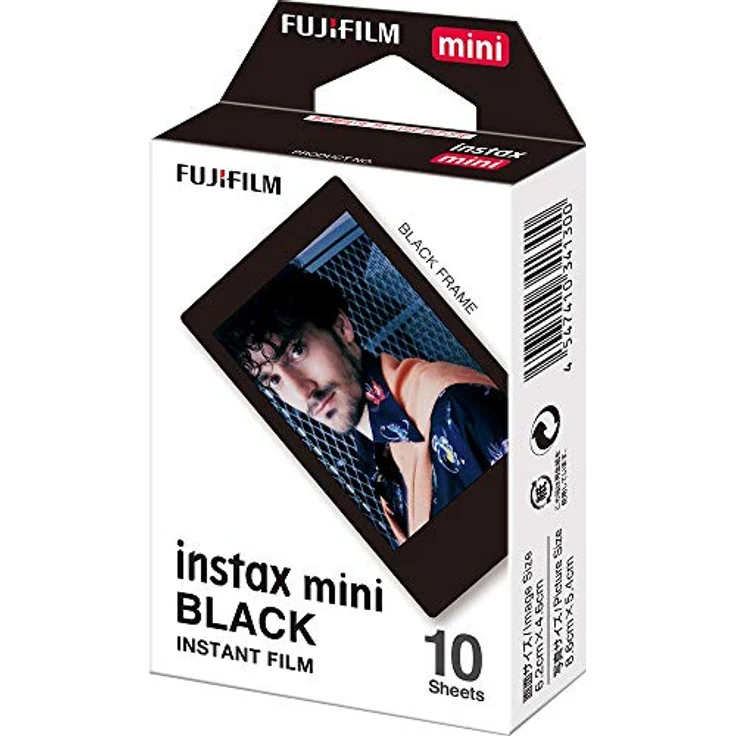 Fujifilm Instax Mini Instant Film, Schwarz, Einzelpackung – Bild 1