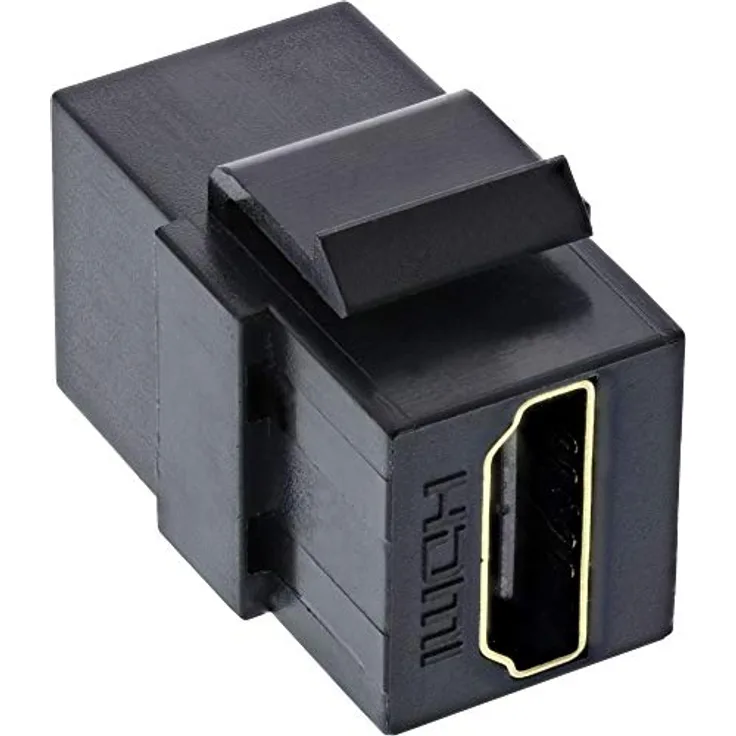 InLine 76202M HDMI Keystone Snap-In Einsatz 4K-60Hz, HDMI A Buchse-Buchse, schwarz