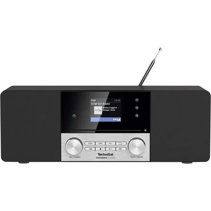 TechniSat DIGITRADIO 3 VOI CD-Radio mit Wecker, TFT-Display, schwarz