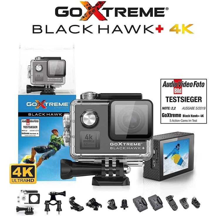 Easypix GoXtreme Blackhawk 4K+ ActionCam 4K-60fps Schwarz – Bild 6