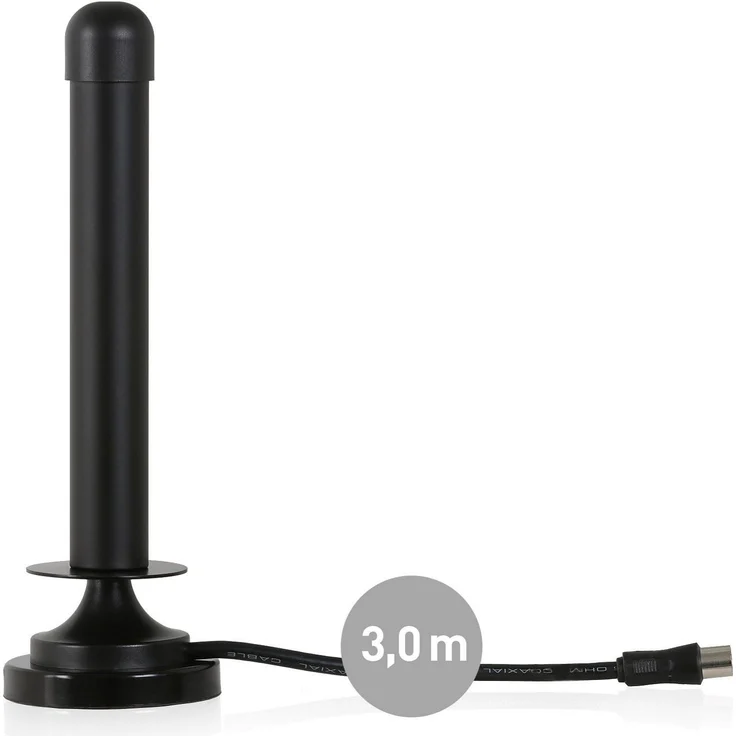 Wicked Chili DVBT2 Antenne kompatibel mit Samsung, Xoro, SkyVison, Opticum, TechniSat, Freenet HD TV Receiver Antenne für Innen und Außen (starker DVB-T, DVB-T2 Empfang, Magnetfuß, 3m Koaxialkabel) – Bild 2