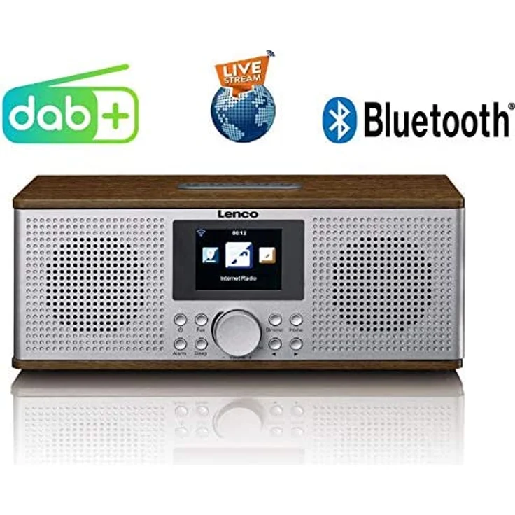 Lenco DIR-170 Internetradio mit Bluetooth, WLAN, TFT-Display, braun – Bild 3
