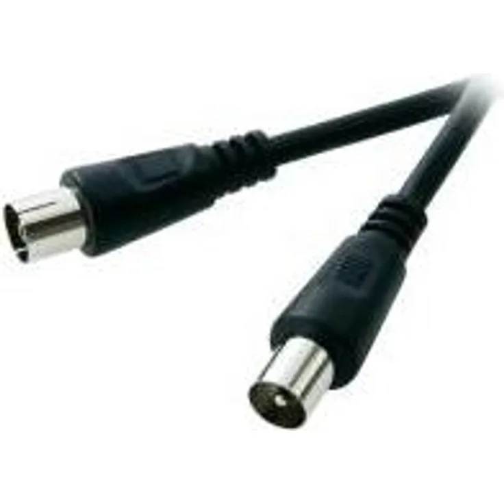 SpeaKa Professional Antennen Anschlusskabel [1x Antennenstecker 75 Ω - 1x Antennenbuchse 75 Ω] 10.00 m 75 dB Schwarz