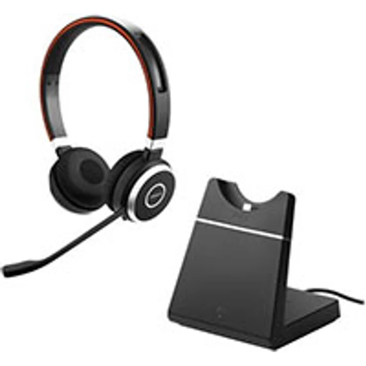 Jabra Evolve 65 MS Stereo Wireless-Bluetooth-Headset für PC-Smartphone-Tablet, telefonieren und Musik hören, Skype for Business zertifiziert, inkl. Ladestation – Bild 2