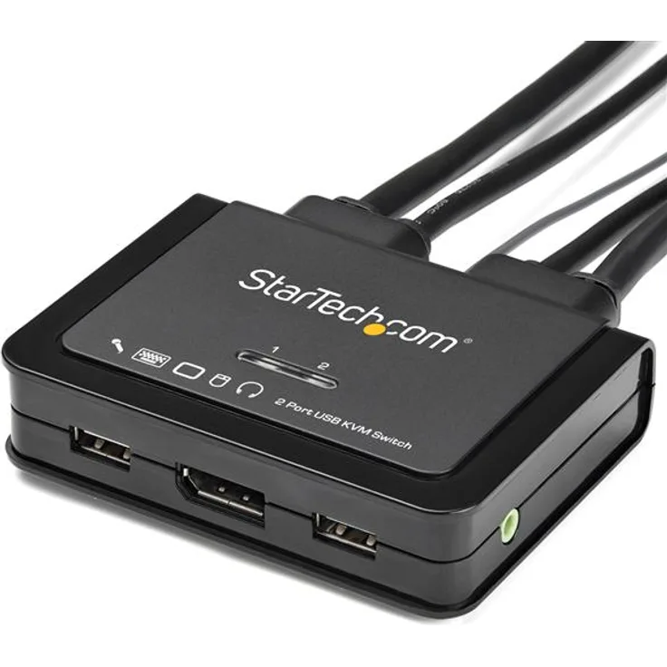 StarTech.com SV211DPUA4K USB DisplayPort KVM Switch (Unterstützt 3,5-mm-Audio, DisplayPort 1.2, USB-powered, OS-unabhängig)