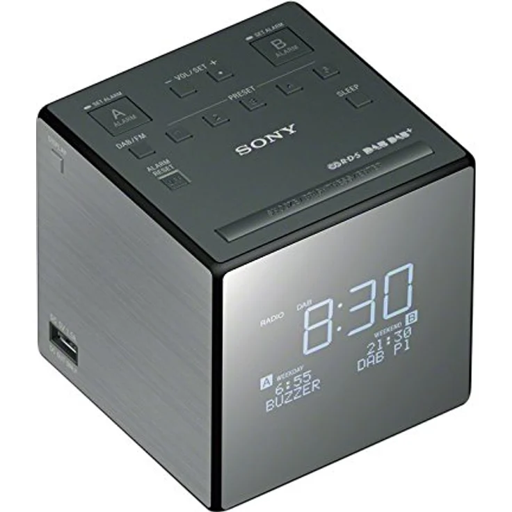 Sony XDR-C1DBP Uhrenradio (DAB-DAB+, digitalem Radioempfang, große Uhranzeige mit Helligkeitssteuerung, USB) – Bild 1
