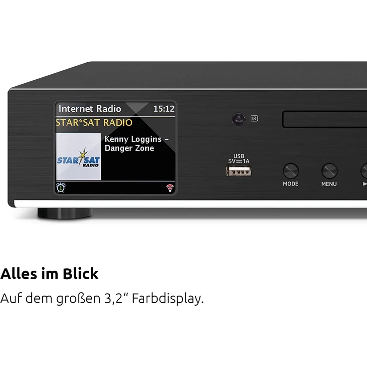 TechniSat DIGITRADIO 143 CD – HiFi-Tuner Internetradio (DAB+ Digital-Radio, UKW, Wi-Fi Audio-Streaming, Bluetooth, Spotify Connect, CD-Player, Fernbedienung, Breite 43,5 cm) schwarz – Bild 8