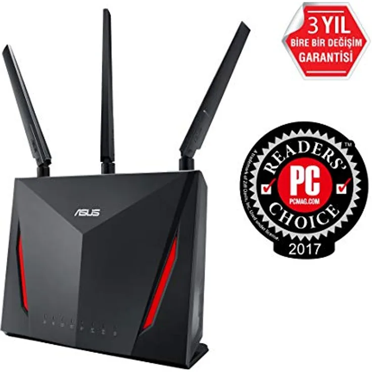 Wireless Router|ASUS|Wireless Router|2900 Mbps|IEEE 802.11ac|USB 2.0|USB 3.0|1 WAN|4x10-100-1000M|Number of antennas 4|RT-AC86U