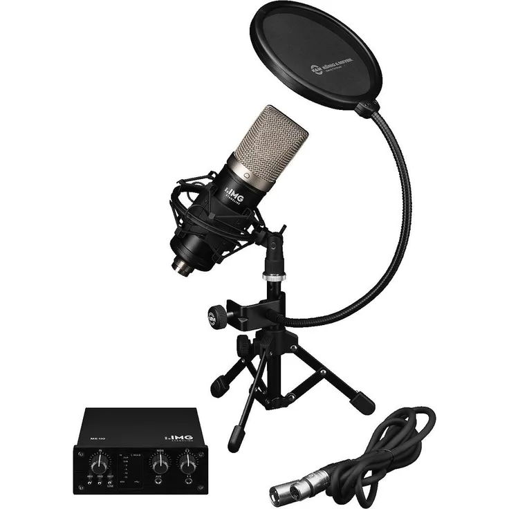 IMG Stageline PODCASTER-1 Recording-Bundle für Podcaster in schwarz