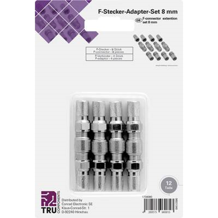 TRU COMPONENTS F-Stecker Set Verbinder Kabel-Durchmesser: 5 mm (TC-6936332)