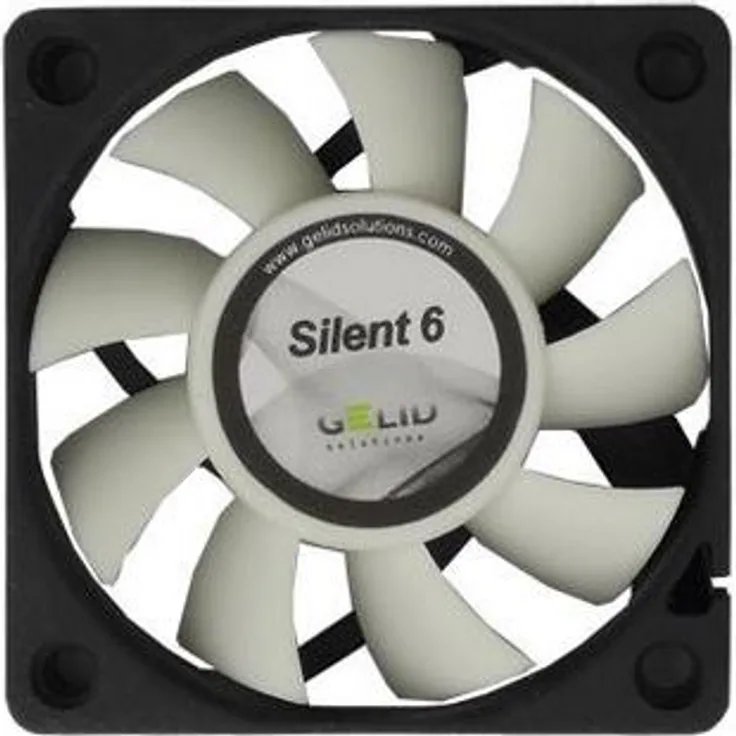 GELID Solutions Silent 6 - 3-Pin Lüfter von 60mm für Standard case. Leiser Betrieb. Optimierte Lüfterblätter. Hoher Luftstrom. Hoher statischer Druck
