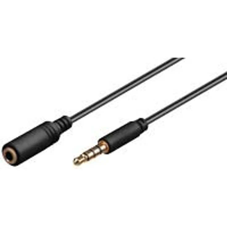 Goobay 62480 Kopfhörer und Audio Verlängerungskabel AUX, 4-pol. 3, 5 mm slim, CU - Klinke 3, 5 mm Stecker (4-Pin, Stereo) - Klinke 3, 5 mm Buchse (4-Pin, Stereo)