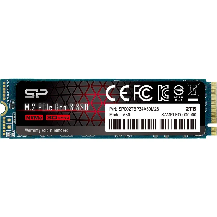 SILICON POWER P34A80 - Solid-State-Disk - 2 TB - intern - M.2 2280 - PCI Express 3.0 x4 (NVMe) (SP002TBP34A80M28) – Bild 3