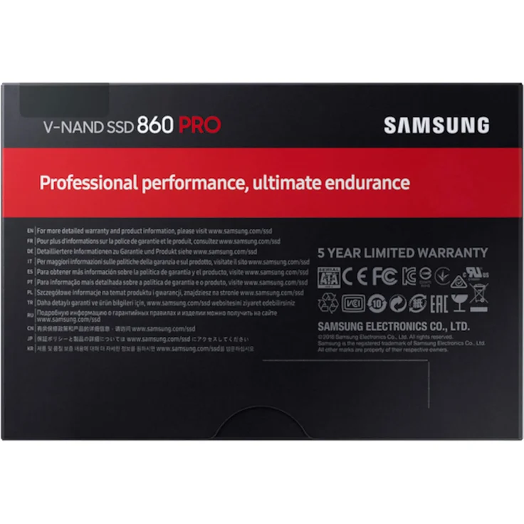 Samsung 860 PRO MZ-76P2T0BW - Solid-State-Disk - verschlüsselt - 2 TB - intern - 2.5 Zoll (6.4 cm) - SATA 6Gb/s - Puffer: 2 GB - 256-Bit-AES - TCG Opal Encryption 2.0 (MZ-76P2T0B/EU) – Bild 5