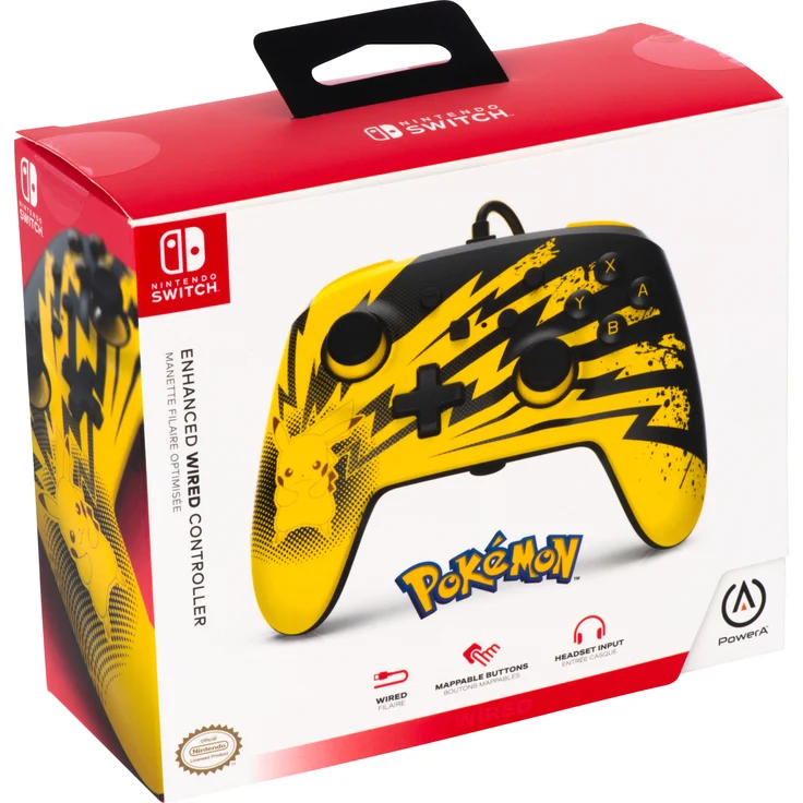 PowerA Enhanced Wired Controller - Pikachu Lightning Gelb, Schwarz (1516985-01) (Switch) – Bild 1