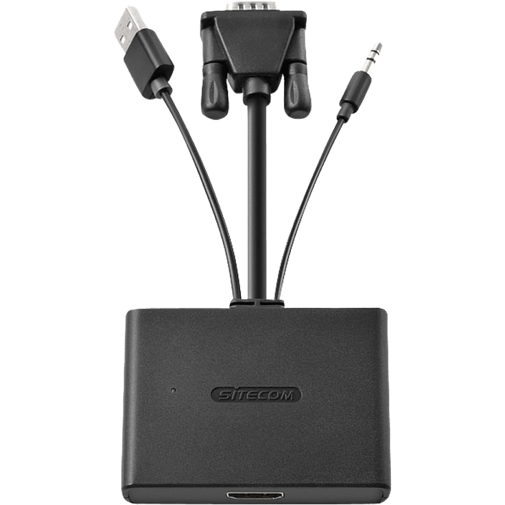 Sitecom CN-352 VGA mit Audio auf HDMI Adapter schwarz