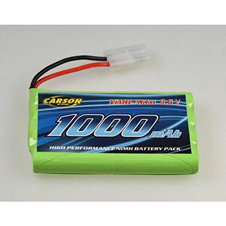 Carson NIMH 9,6V 1000MAH Tamiya Stecker, Ersatzakku für RC Fahrzeuge, Zubehör, 500608215