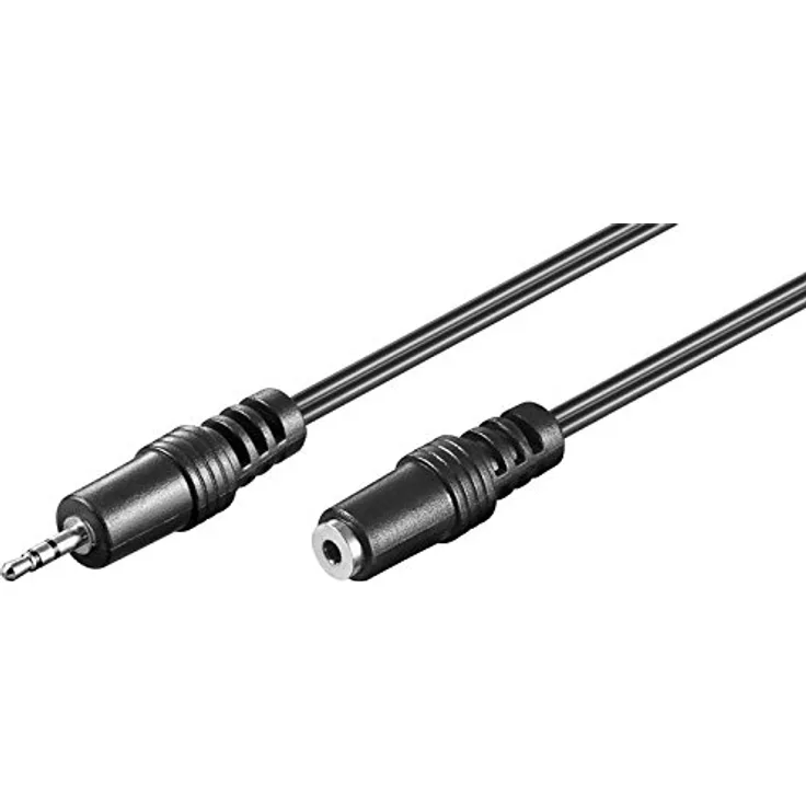 PremiumCord Verlängerung Klinkenkabel 2, 5mm, Länge 2m, Klinke 2, 5mm, Stecker auf Buchse, AUX Headset Audio Verlängerungskabel, geschirmt, Farbe Schwarz