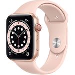 Apple Watch Series 6 Smartwatch GPS + Cellular, 44mm, Aluminiumgehäuse Gold, Sportarmband Sandrosa