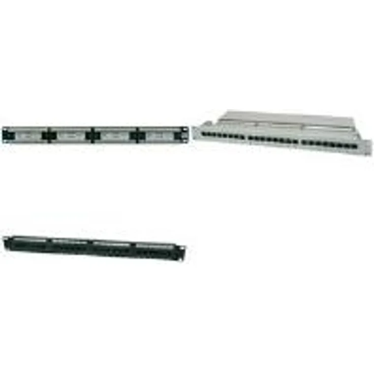 DIGITUS Professional, Cat 5e LSA Patch Panel, 24-Port (RJ45), 1 HE, ungeschirmt, Schwarz (RAL 9005) - Preisvergleich – Bild 1