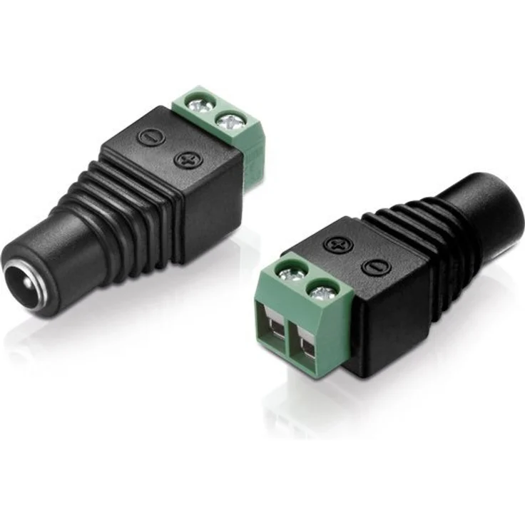 Niedervolt Adapter (Terminalblock 2-polig auf DC-Hohlbuchse), 5,5x2,1mm, schwarz – Bild 1
