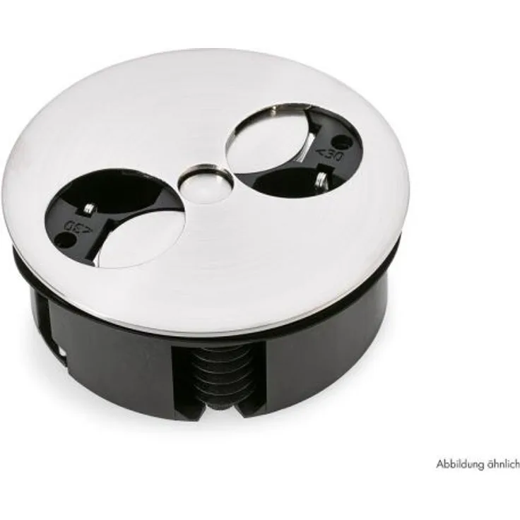 Twist Doppelsteckdose, Einbausteckdosenelemente, mit französischen Steckdosen, schwarz